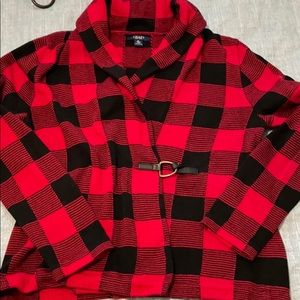 SALE! Chaps Buffalo Plaid Sweater Cardigan Size XL